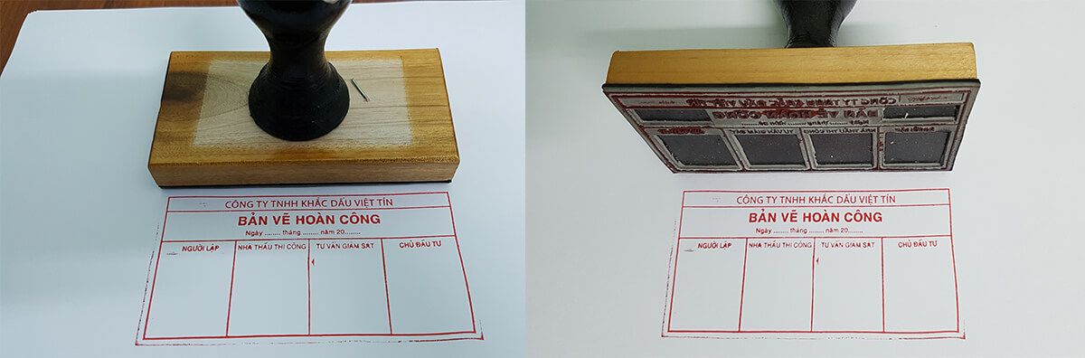Mẫu dấu hoàn công bằng gỗ