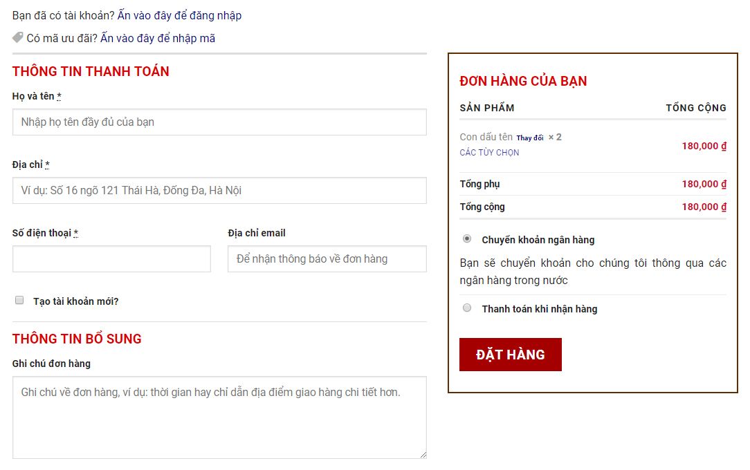 Xác nhận đơn đặt hàng